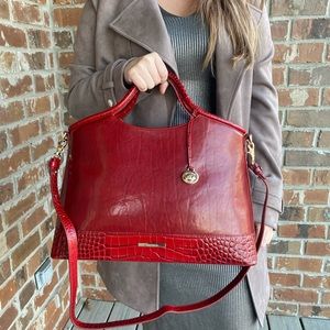 NWT Brahmin Elaine Red Chili Laurence Satchel